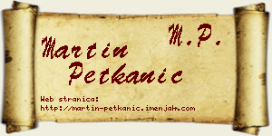 Martin Petkanić vizit kartica